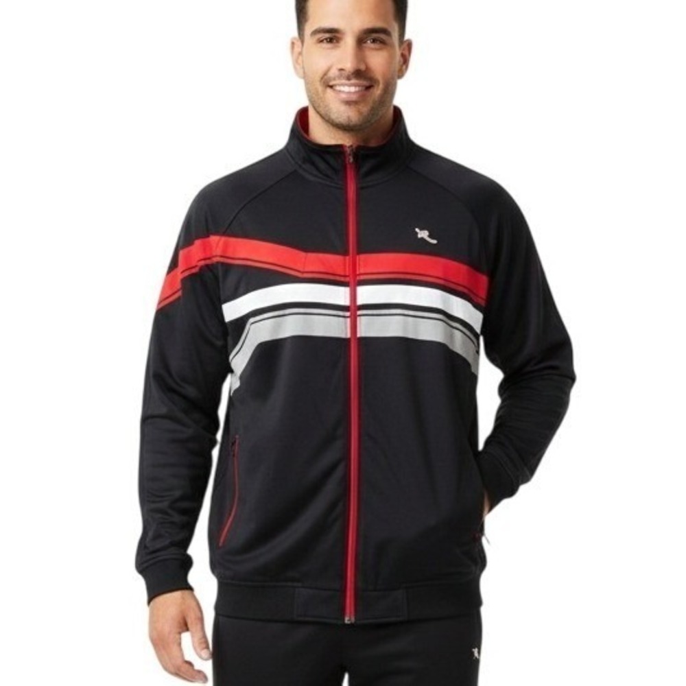 Rocawear Track‎ Jacket Mens 3XL Black Red White Striped 99 Denim Co Streetwear